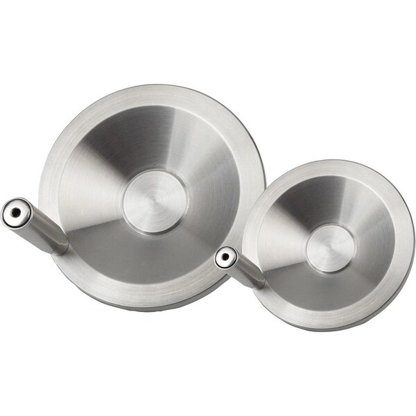 Kipp Disc Handwheel With Center Bore D1=76, 2, Stainless Steel 1.4301 Bright, Revolving Grip K1307.4076X00 - main